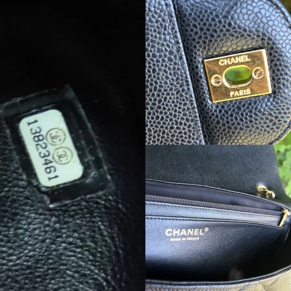 πβ¨ JUMBO β¨π CHANEL CAVIAR FLAP GOLD HARDWARE - Picture 2 of 15